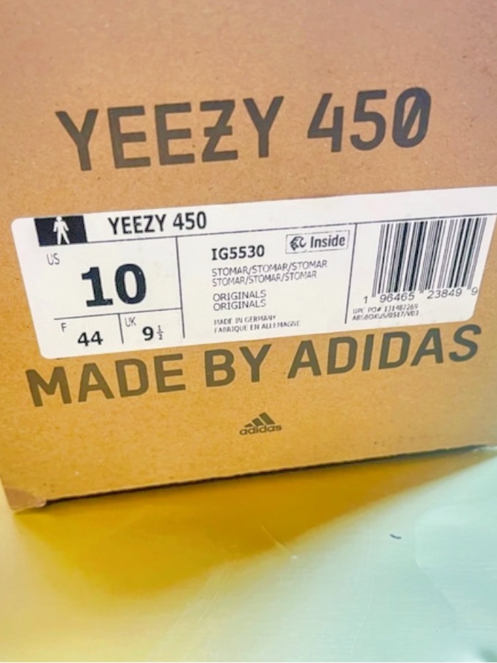 adidas Yeezy 450 Box - Brown with Black Text